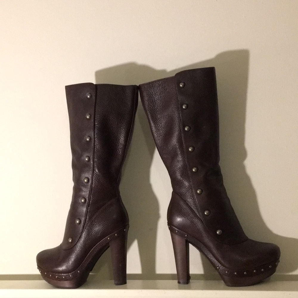 Leather Ugg High Heel Boots